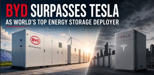 BYD surpasses Tesla as world's top energy storage deployer