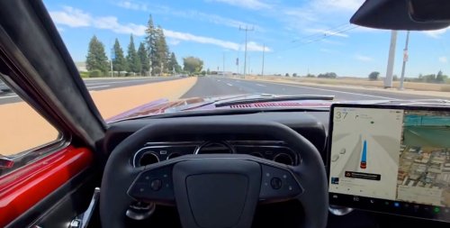 1966 Ford Mustang converted into a Tesla with working 'Full Self-Driving'