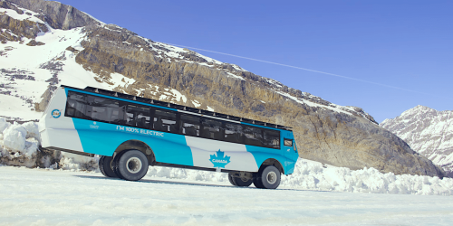 Experience Athabasca Glacier in first-ever ELECTRIC Ice Explorer