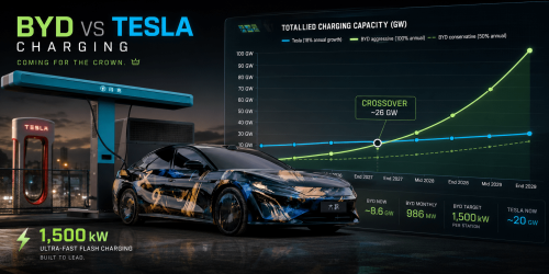 BYD is deploying 2.4x more charging power per month than Tesla