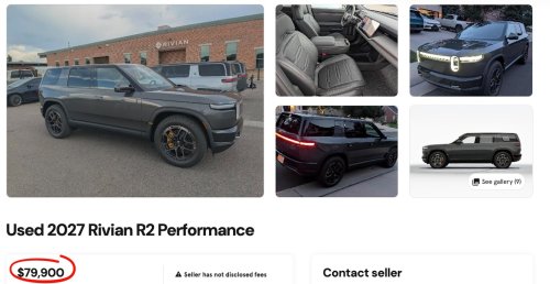 Someone is trying to flip a new Rivian R2 for $80,000 — $20K over MSRP