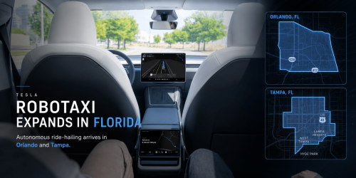 Tesla, Robotaxi, Tesla adds Robotaxi in Tampa and Orlando as Austin stalls at 17 cars