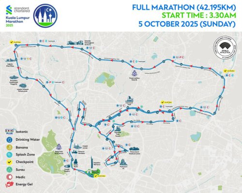 KL Standard Chartered Marathon 2025 – many roads in city centre, DUKE, AKLEH closed this weekend for run