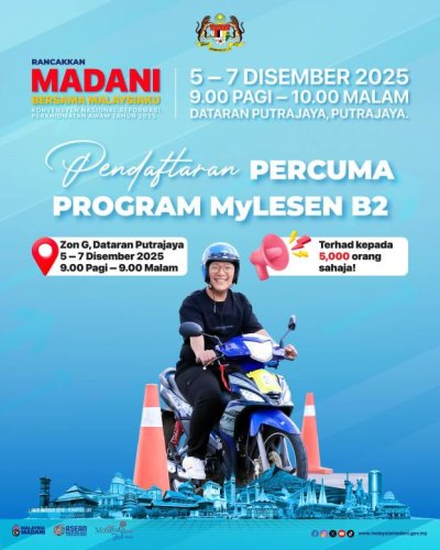 Free helmets, MyLesen B2 reg, JPJ saman discount booth at Rancakkan Madani event – Dec 5-7, Putrajaya