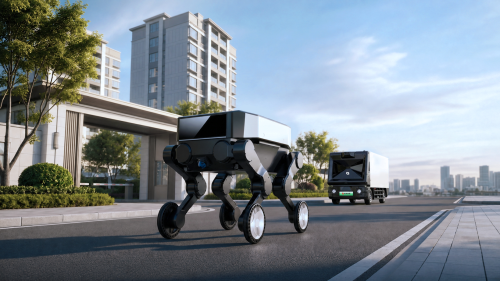 Minieye Debuts Quadruped-Wheeled Robot, Connecting 