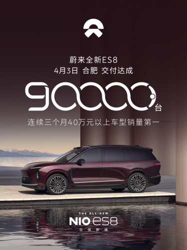 NIO's New ES8 Achieves 90,000th Delivery