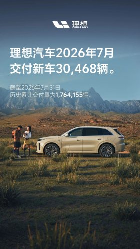 Li Auto Delivered 30,468 Units in July, L6 Deliveries Set to Surpass 400,000