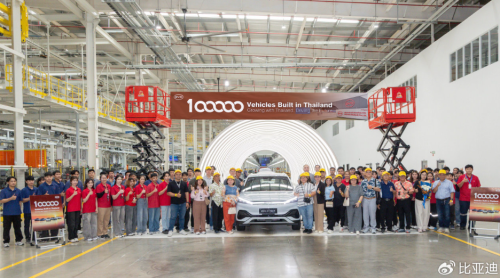 BYD Thailand Factory Rolls Out 100,000th New Energy Vehicle