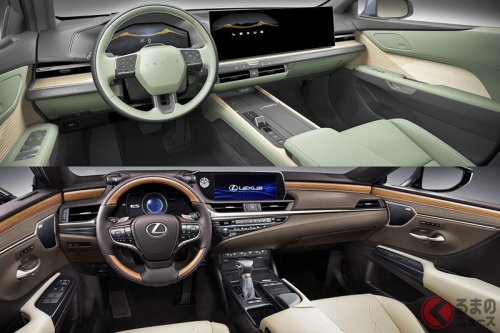 レクサス「新型ES」世界初公開！ 7年ぶり全面刷新で全長5.1mボディ×“流麗デザイン”に大進化！ ブランド“基幹モデル”はどう進化？ 新旧を徹底比較