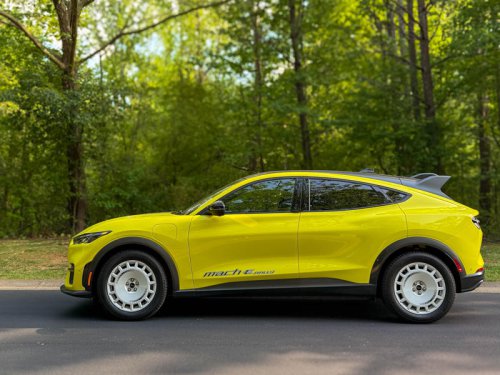 I drove Ford's Mustang Mach-E Rally. It looks like a life-sized Hot Wheels toy but is actually a fantastically fast electric SUV.