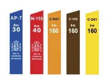 Hito kilométrico y miriamétrico: ¿qué tipo de señales son y por qué son de diferente color?