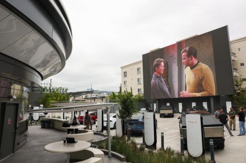 Tesla, Elon Musk, Photos show the Tesla Diner's grand opening in Hollywood, which Elon Musk has been teasing for years