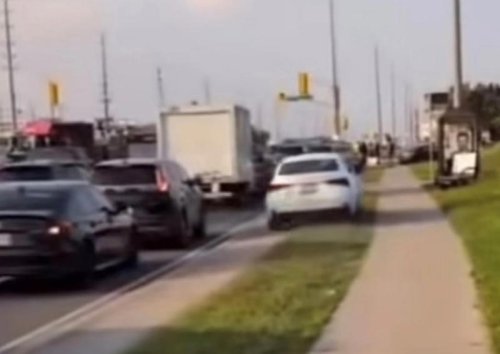 Lexus, Lexus driver charged after car filmed on Brampton sidewalk in viral video