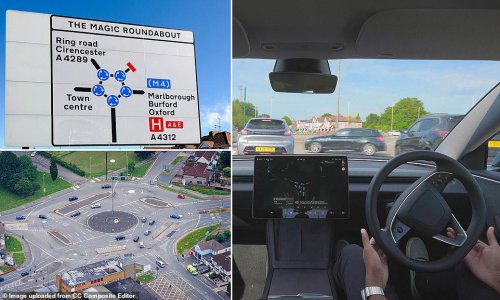 Self-driving car takes on Swindon's Magic Roundabout