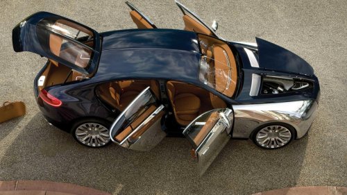 The 235 mph family car with 16 cylinders and eight exhaust pipes