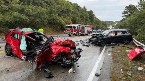 Crash shuts down Route 6 in Bourne