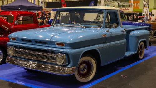 1965 Ford F-100 or 1965 Chevrolet C10, one is still climbing in value