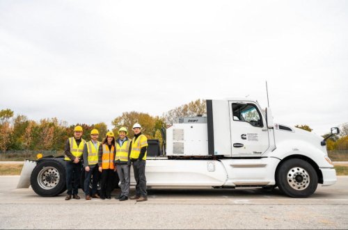 Researchers with Purdue successfully charge electric heavy duty truck on US-52