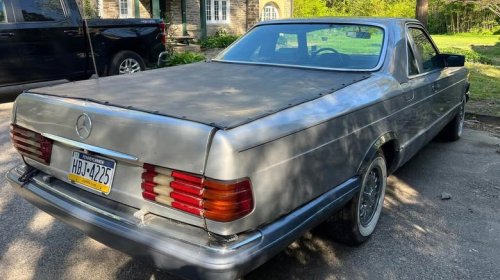 Mercedes, At $11,500, would you get in bed with this custom 1981 Mercedes 300SD pickup?
