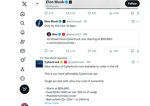 Tesla, Tesla slashes Cybertruck prices to boost pickup sales