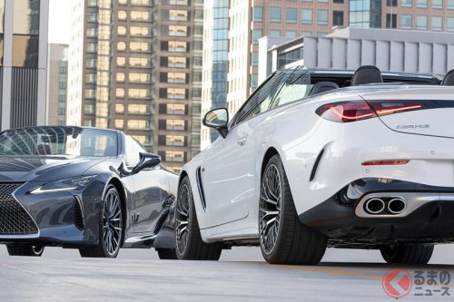 国産＆外車の最新「大排気量オープンカー」が気持ちイイ! 間もなく終了のレクサスV8×メルセデスAMG直6を比較検証! 見えてきたそれぞれのキャラとは