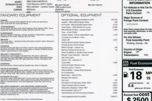 2020 McLaren 600LT for sale