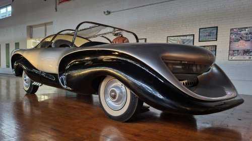 The 1957 Aurora safety car looks ready to scoop up krill into its gaping maw