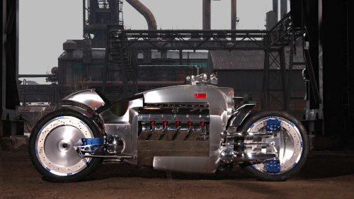 The muscle car engine stuffed into a motorcycle frame