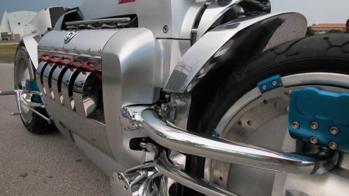 The muscle car engine stuffed into a motorcycle frame