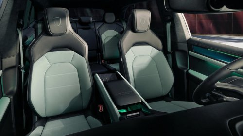 Porsche reveals mid-range 657-HP Cayenne S electric, which is nice, but wow look at the new green interior style package