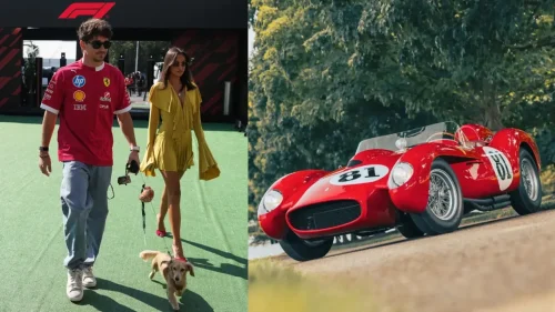 Charles Leclerc celebra su boda con uno de los Ferrari más icónicos de la historia: un coche de los años 50 de más de 10 millones de euros