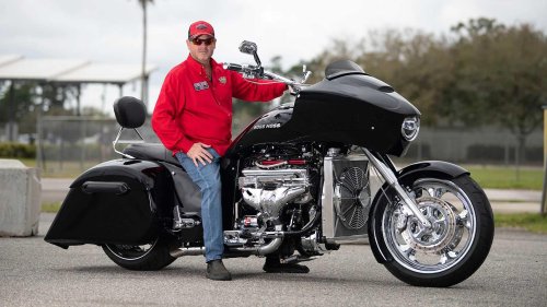 The forgotten motorcycle with a Corvette engine under the tank