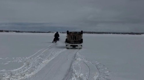 Joyriders abandon car on frozen Canadian ocean, leaving authorities to clean up the mess