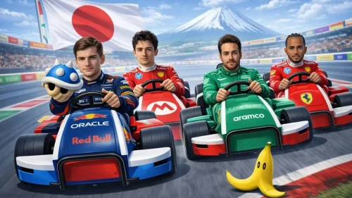 La nueva Fórmula 1 se transforma definitivamente en el Mario Kart con su llegada a Japón y una intro de videojuego