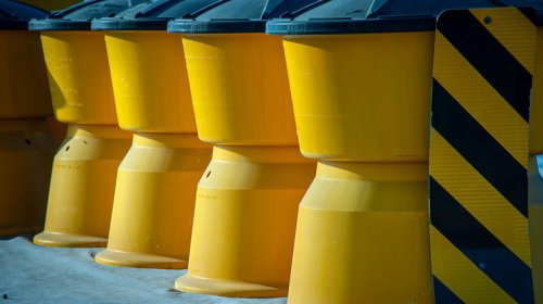Those yellow crash barrels along the highway aren't all the same