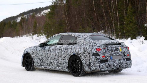 Hot Mercedes-AMG C-Class EQ spied trying to use 800 HP in the snow