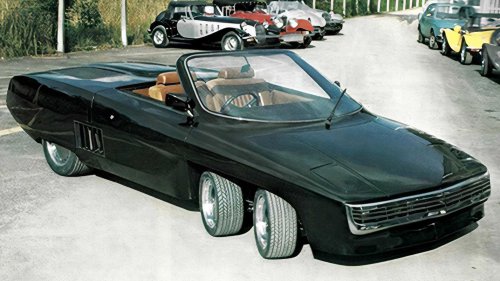The six-wheeled convertible with an 8.2-liter Cadillac V8