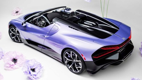 Bugatti, This floral-themed Bugatti W16 Mistral is gorgeous
