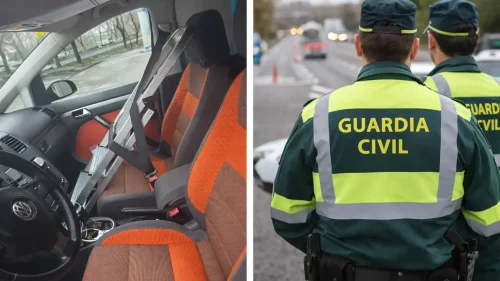 La Guardia Civil multa a un conductor por llevar una escalera en el asiento del copiloto: "Pero si llevo a alguien de 120 kg no es sancionable"