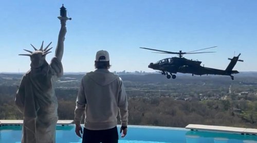 Apache helicopters flew over Kid Rock's house after No Kings protest and Pete Hegseth says 'Carry on'