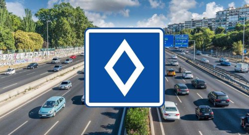 Qué significa la señal de tráfico azul con un rombo blanco: la DGT puede poner multas a quienes la incumplan