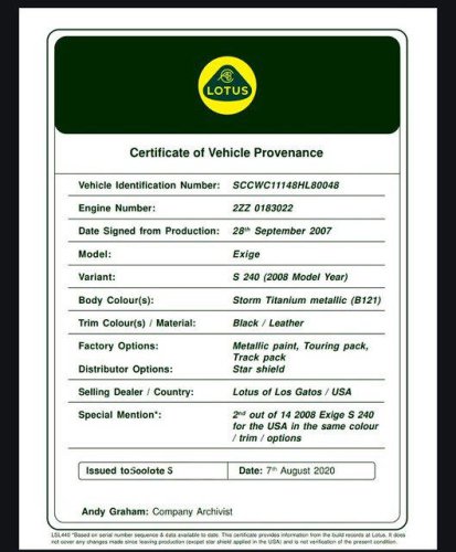 2008 Lotus Exige for sale