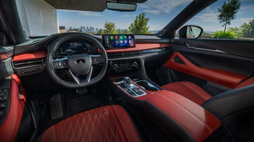 Infiniti, 2027 Infiniti QX65's most interesting attributes are its red paint and headrests