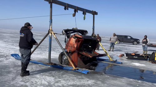 Ford, This Ford trapped in ice over 40 years ago is finally back on dry land