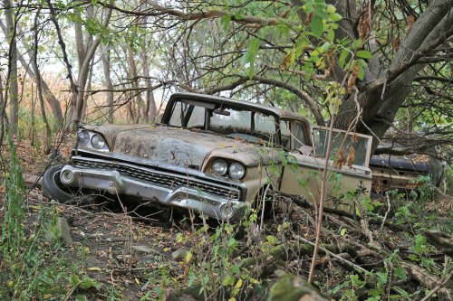 Tesoros encontrados en Ron's Auto Salvage en Allison, Iowa