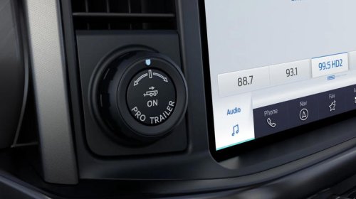 How does Ford's Pro Trailer Backup Assist let you steer your truck without the steering wheel?