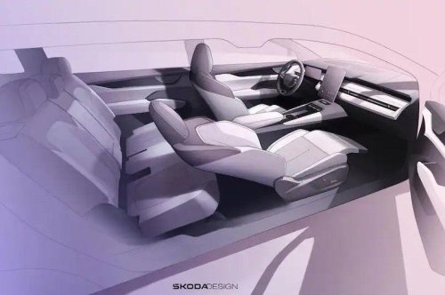 Skoda Enyaq, El Skoda Peaq deja ver su interior antes de su presentación: más grande que el Enyaq y con hasta siete plazas