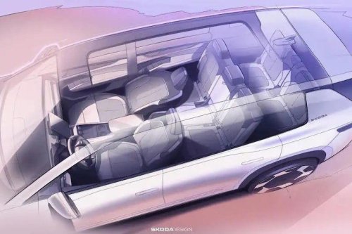 Skoda Enyaq, El Skoda Peaq deja ver su interior antes de su presentación: más grande que el Enyaq y con hasta siete plazas