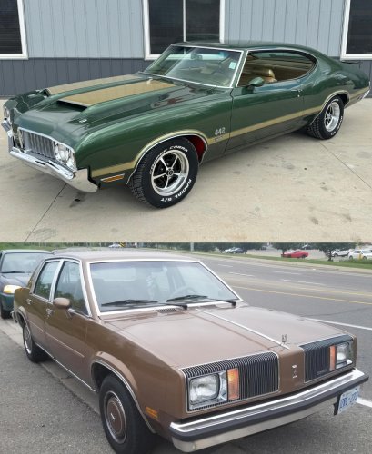 1970s muscle car magic versus 1980s junk, seen side by side