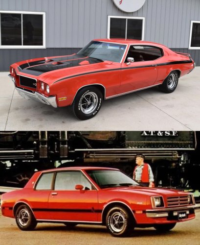 1970s muscle car magic versus 1980s junk, seen side by side